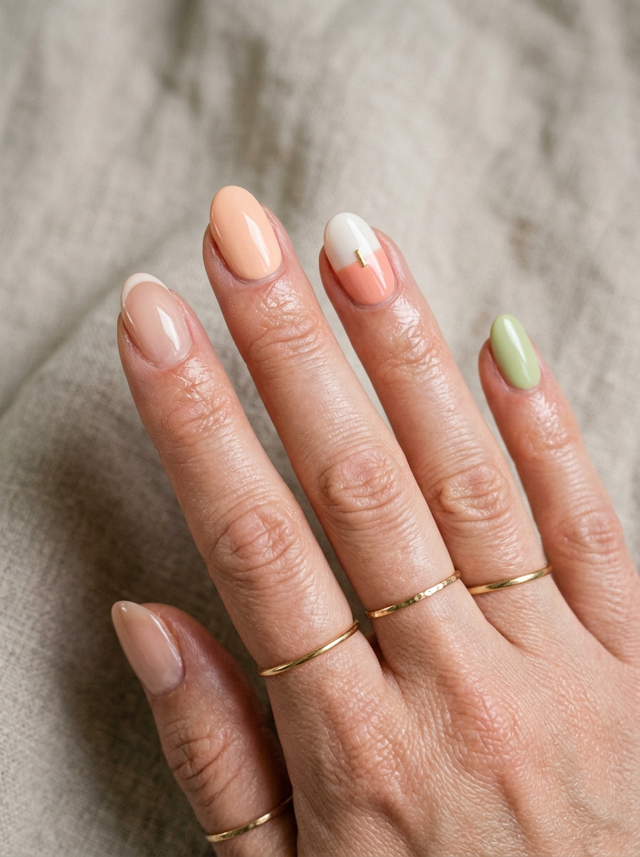 Light Summer Mix-and-Match Nails